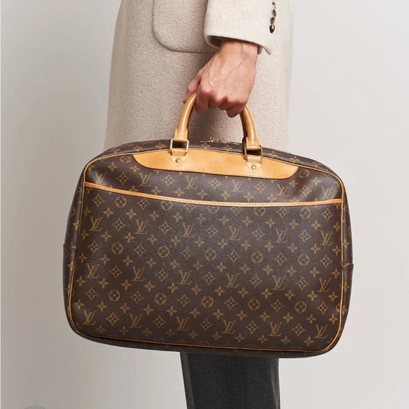 Authentic Louis Vuitton Alizé travel bag M41393 brown monogram LV canvas unisex