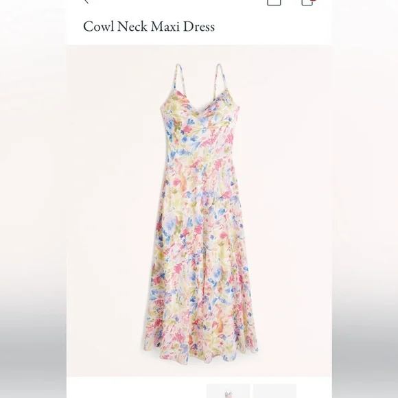 Abercrombie & Fitch Floral Cowl Neck Maxi Dress — Pink, Blue, Yellow