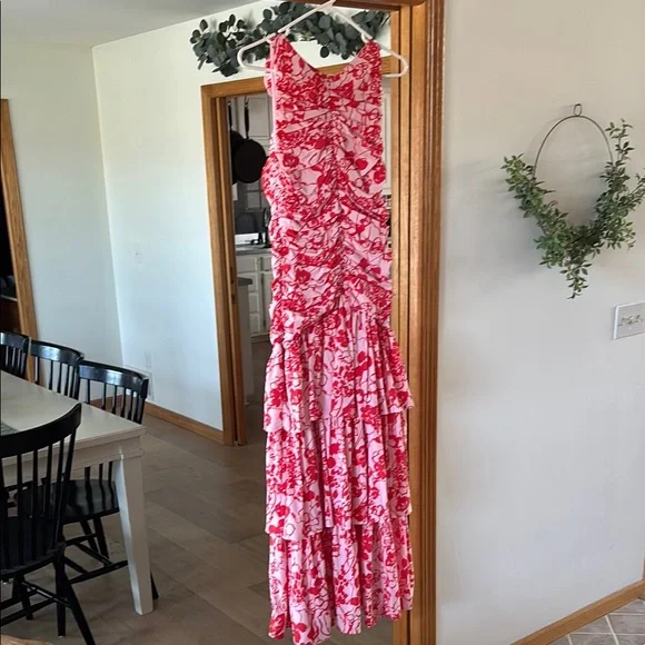 Abercrombie & Fitch Red Floral Maxi Dress