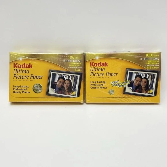 NEW Set Of 2 Packs Kodak Ultima‎ Photo Picture Paper 100 Sheet High Gloss 4x6