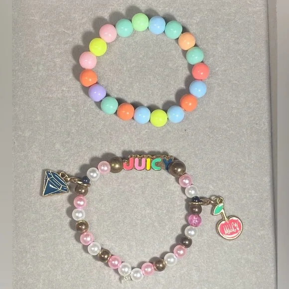 Hand Crafted Juicy Couture & Colorful Bracelet Set For Kids