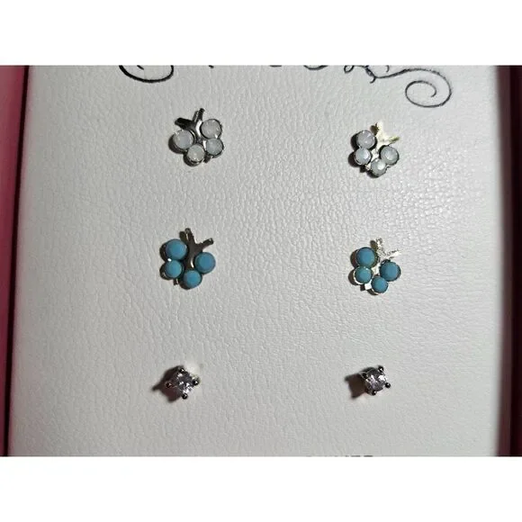 Sterling silver butterfly earring set