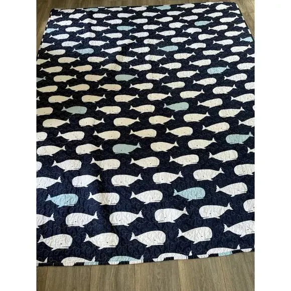 Lush Decor Whale Comforter Quilted Quilt Set Blue Size Twin Nautical Coastal