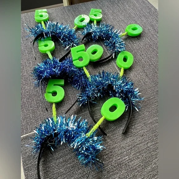 FIVE—50TH BIRTHDAY LIGHT UP BOPPER HEADBANDS ARE NWT- QUANTITY OF 5 AVAILABLE