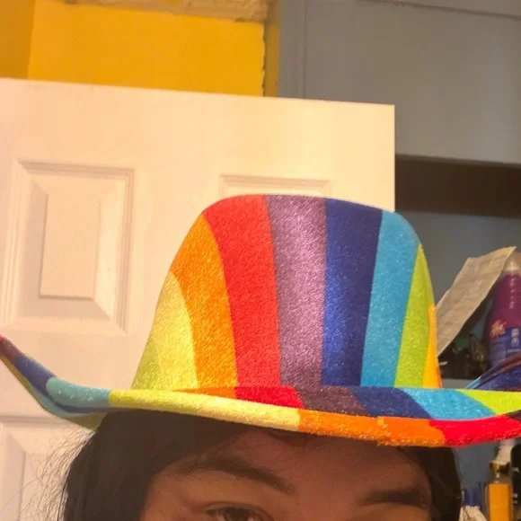 Rainbow Striped Party Cowboy Hat - Multicolor