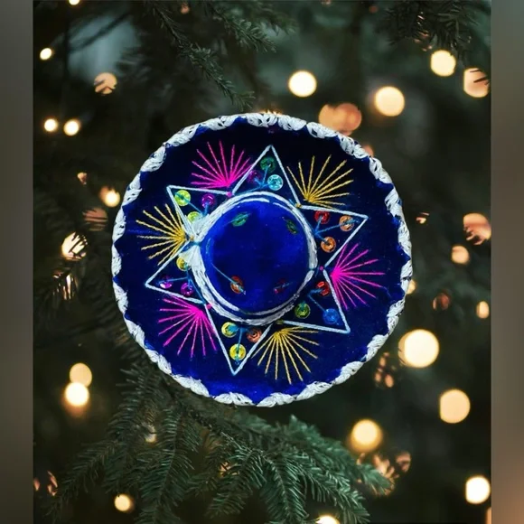 Small Velvet Mariachi Hat Decoration