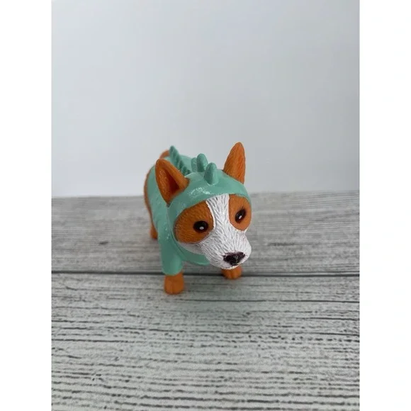 Ankyo Corgi Puppy Dog Wearing Dinosaur Costume PVC Figurine 5