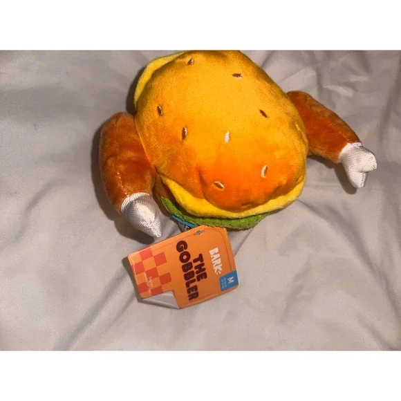 BarkBox The Gobbler Turkey Burger Plush Squeaky Crinkle Medium Dog‎ Toy bark