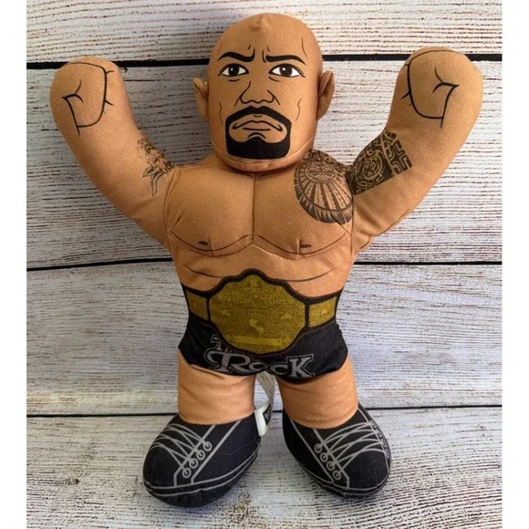 WWE The Rock Brawlin Buddies 16in Talking Plush Wrestling Figure 2012 Mattel