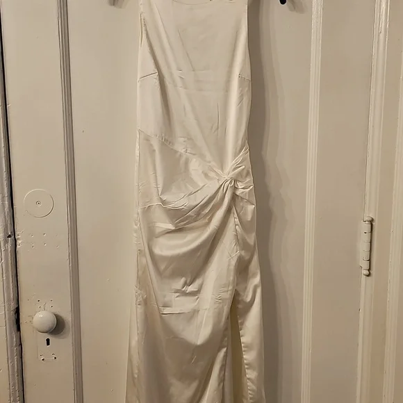Abercrombie And Fitch Elegant Cream Satin Dress Xs E U C