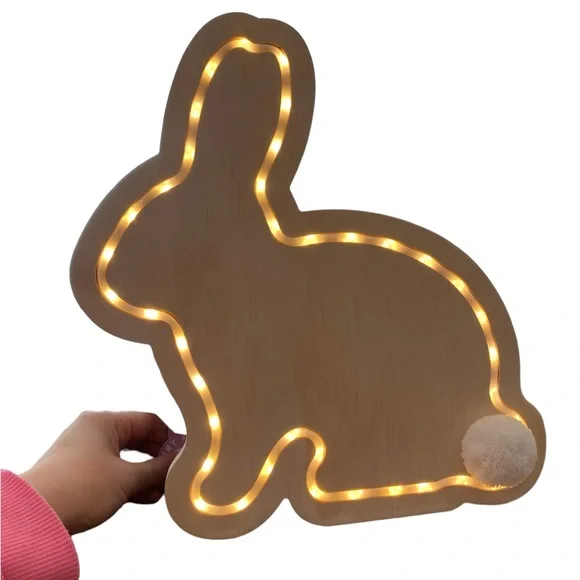 TARGET SPRITZ EASTER WOOD BUNNY LIGHT 1CT