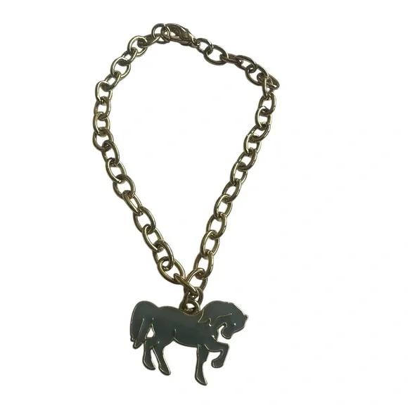 Vintage Gold Horse Charm Bracelet