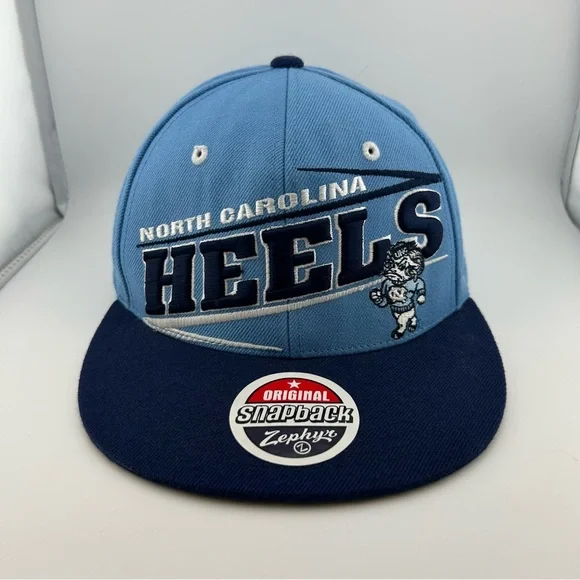 North Carolina Tar Heels Hat Snapback Zephyr Embroidered Ramses Carolina Blue