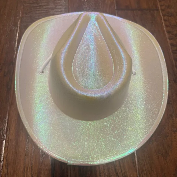 Whote Iridescent White Cowboy Hat