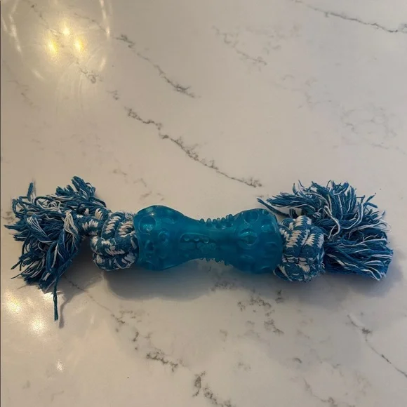 Blue Dog Chew Toy with Rope