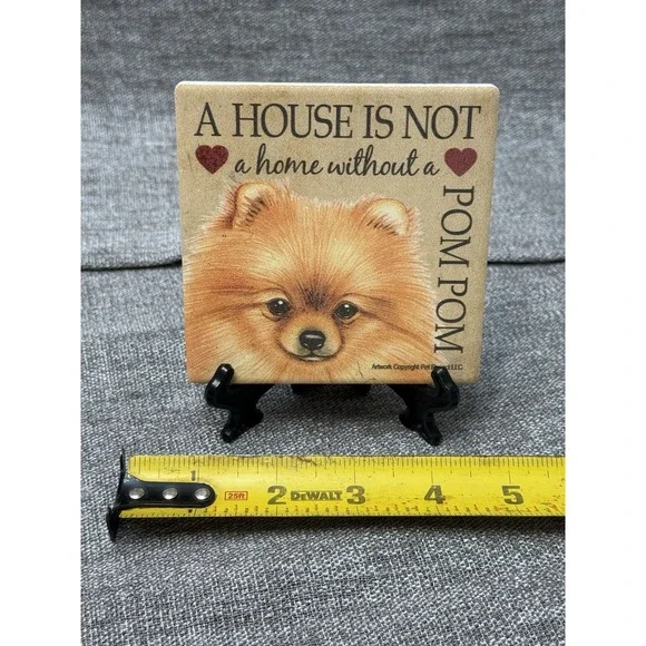 House Is Not A Home Without A PomPom Coaster Dog Pomeranian Decor