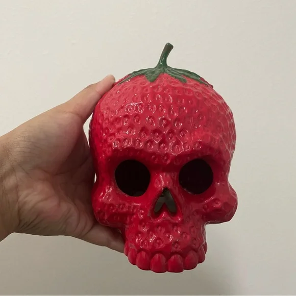 Target Red Strawberry Skull Decor Rare HTG