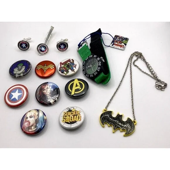Lot of 11 Items Marvel DC Comics Avengers Suicide Squad Batman Captain America