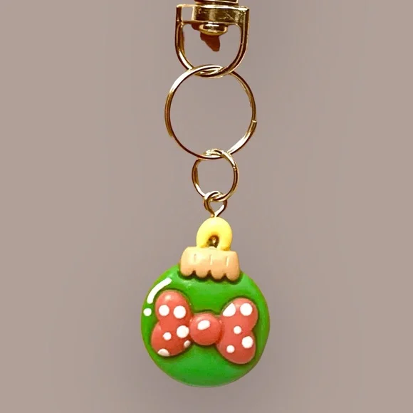 Green Bow Toggle for Keychain, Backpacks, Bags, & zipper pulls. Handmade NWT