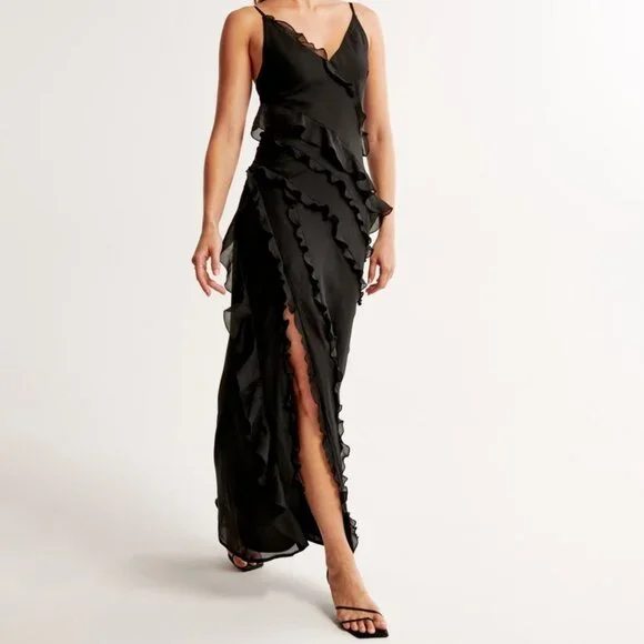 Abercrombie Women's Draped Ruffle Maxi Dress XS