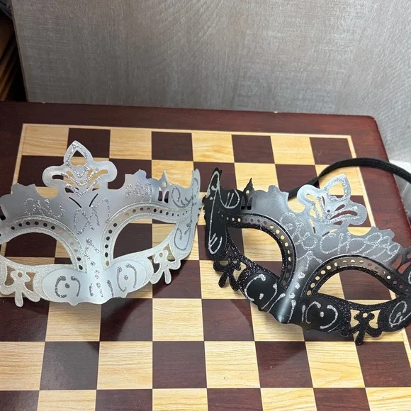 Elegant Silver and Black Masquerade Masks