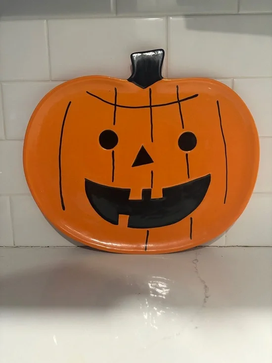 Target Orange and Black Pumpkin Serving Platter