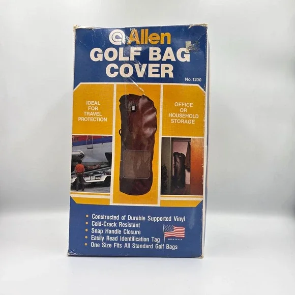 Vintage Allen Golf Bag Cover No. 1200 USA 1980's Vinyl One Size Travel Storage