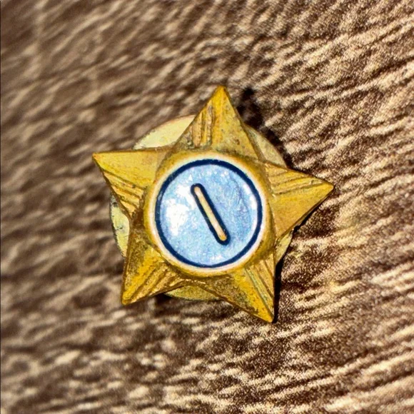 Boy Scouts Star 1 Gold Tone Vintage Lapel Pin Gold and Blue Star Pin