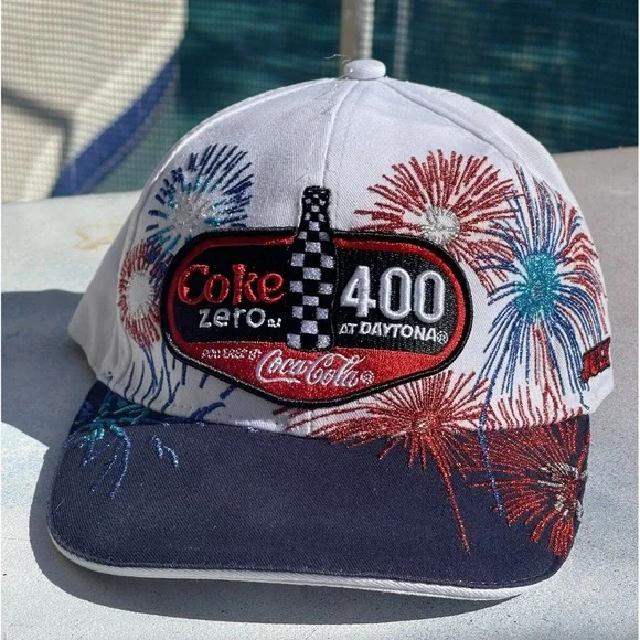 Nascar Daytona 400 Coke Zero 7-7-2012 Hat Cap Fireworks Patriotic Adjustable