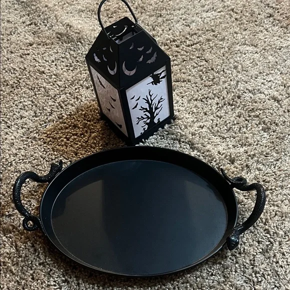 Target Black and White Halloween Lantern with Tray