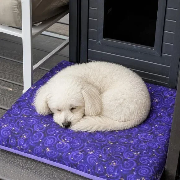 Double Sided Pad Pet Bed - 20 x 22 - Starry Night Cotton and Lavender Fleece NEW