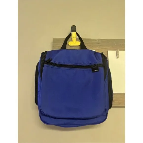 L.L. Bean Personal Organizer Toiletry Bag Travel Pack Blue Medium