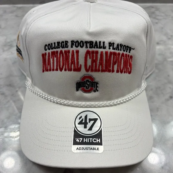 Ohio State Buckeyes '47 College Football 2024 National Champions Rope White Hat