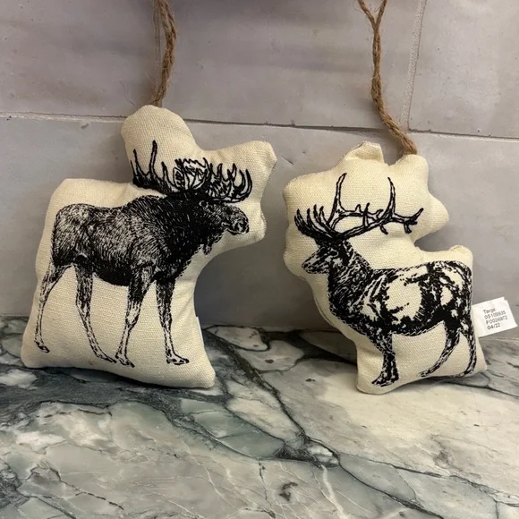 Stag Deer & Moose Fabric Ornaments Target Wondershop