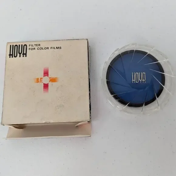 Vintage HOYA Blue 80A 55mm Lens Filter - NO SCRATCHES- Made in Japan