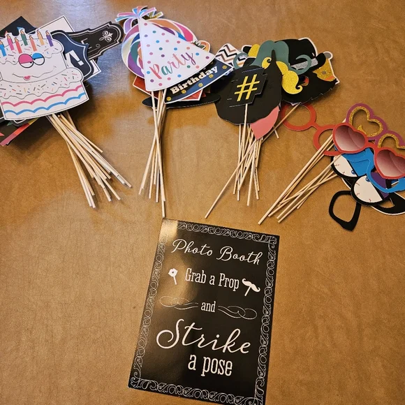 Birthday Photo Booth Props- 56 pieces