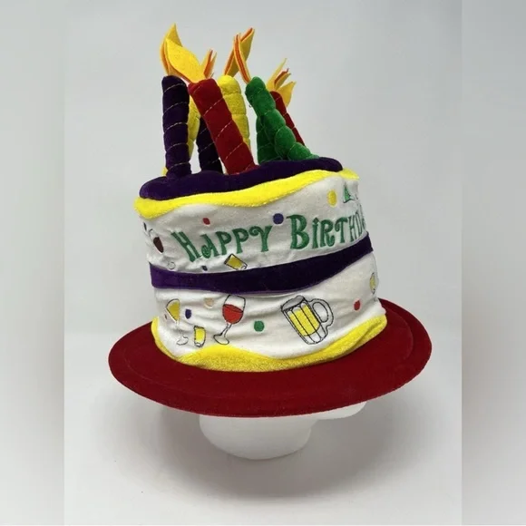 Festive Birthday Cake Hat with Colorful Candles
