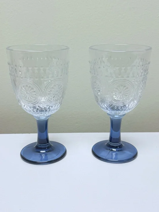 Set of 2 Goblets with Blue Stem, 4th of July Target Bullseye Playground 2026