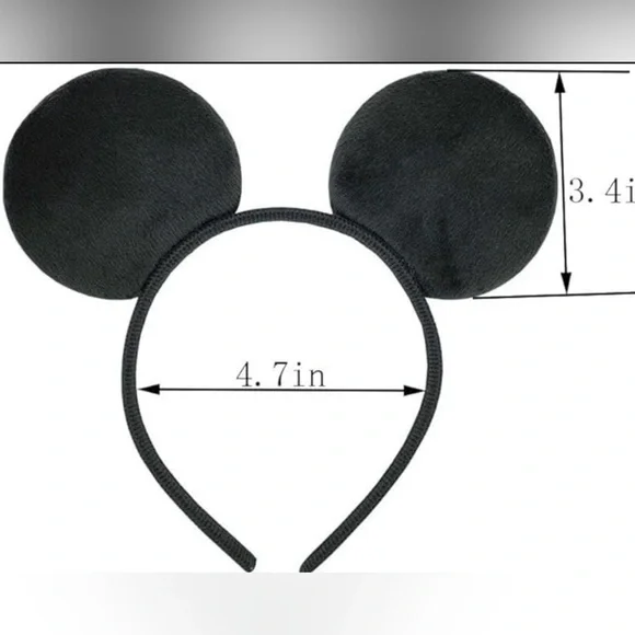 10 pcs Mickey Mouse Ears Solid Black Headband Lot Birthday NEW party favors