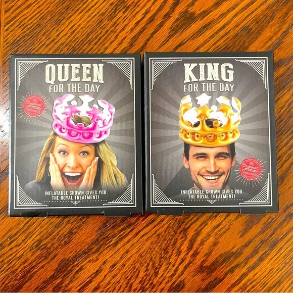 King Queen For The Day Inflatable Crowns New in Box