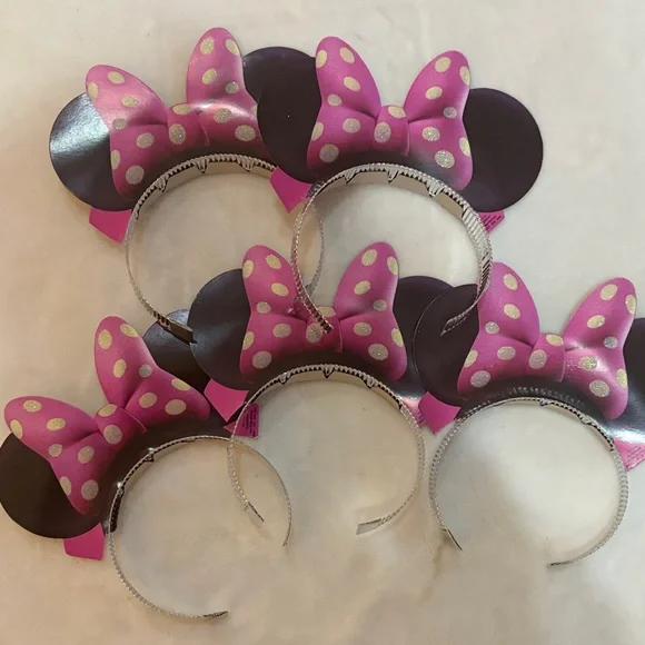 Disney Pink and Silver Polka Dot Minnie Mouse Headband