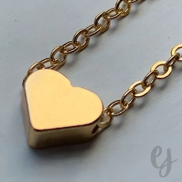 Darling 18k Gold Plated Heart Bead Pendant Necklace for Teens