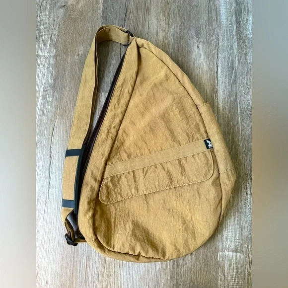 Ameri Bag Healthy Back Travel Bag Crossbody Sling Bag Canvas Brown Tan