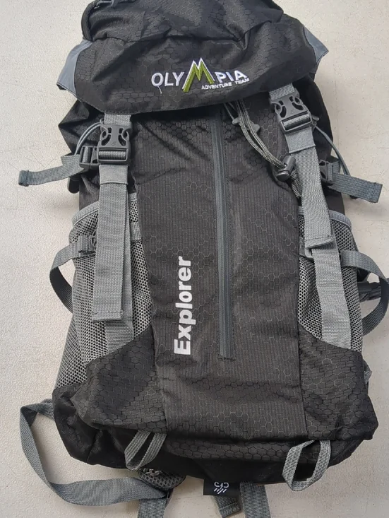 Olympia Activewear Black and Gray Explorer Hiking Backpack