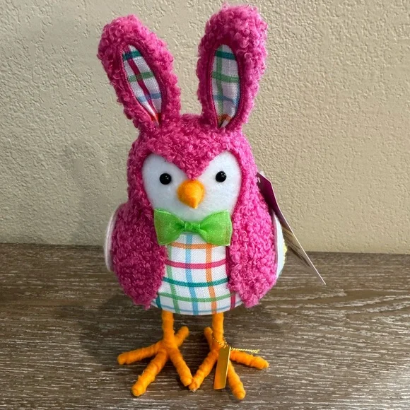 Target Spritz Easter Pink Fuzzy Bunny Fabric Bird 2025