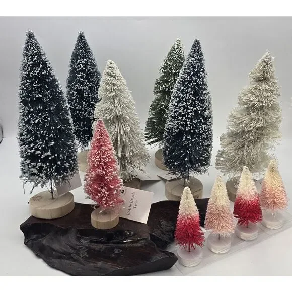 11 ~Bottle Brush Christmas Trees Greens- Pinks - Target
