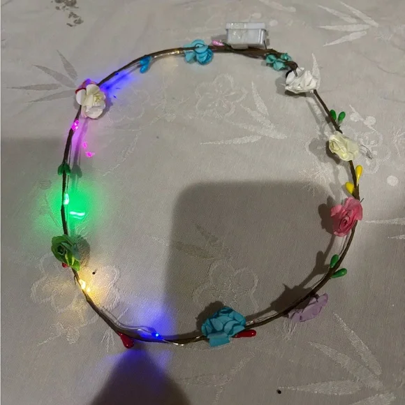Floral LED Headband with Multicolor Lights