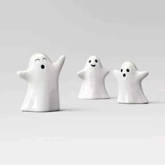 TARGET HYDE & EEK MINI GHOST CERAMIC DECOR SET 3PC