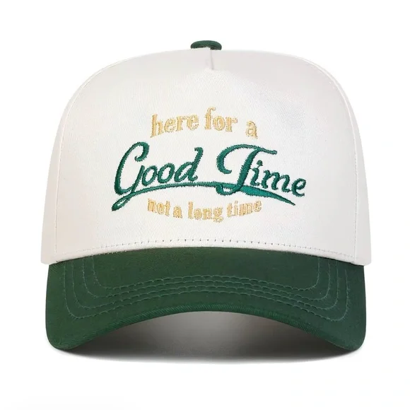 Green and White hat
