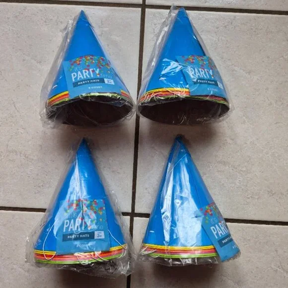 NEW--4 Packages of Party Hats